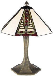 Dale Tiffany 7585/532 Mini Dana Table Lamp, Antique Brass and Art Glass Shade    