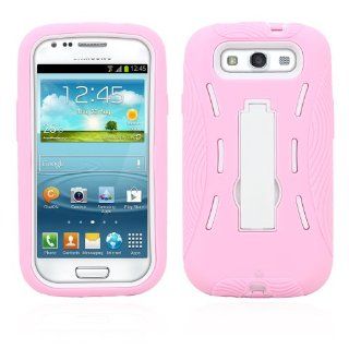 Galaxy S3 Case, MagicMobile Premium Heavy Duty Hybrid Shockproof Armor Cover Light Pink Silicone Layer and Green Hard Plastic Shell with Kickstand + MagicMobile Charm Cell Phones & Accessories