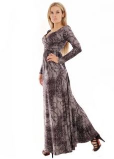 MontyQ Long Sleeved Chain Design Maxi Dress Gown at  Womens Clothing store:
