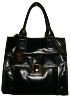 Badgley Mischka Women's Petra Italian Genuine Leather Handbag, Black: Top Handle Handbags: Shoes