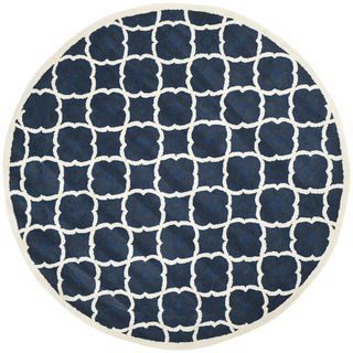 Safavieh Handmade Moroccan Chatham Blue Geometric Wool Rug (7 Round)