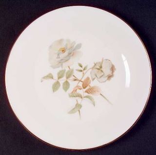 Royal Doulton Yorkshire Rose Salad Plate, Fine China Dinnerware   White/Gray Ros