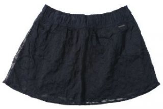 Abercrombie & Fitch Women's Embroidered Chiffon Lace Mini Skirt (Navy Blue) (Large)