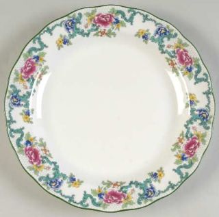 Royal Doulton Floradora Green Dinner Plate, Fine China Dinnerware   Fine China,F
