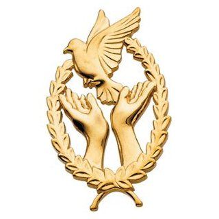 14k Yellow Gold Wings Of Remembrance Lapel Pin by US Gems: Jewelry
