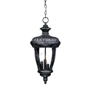 Monte Carlo Collection Hanging Lantern 3 light Outdoor Stone Light Fixture With Clear Shade
