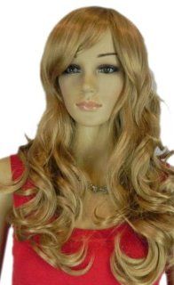 Qiyun Lolita Brown Blonde Long Wavy Curly Lovely Heat Resistant Fibre Synthetic Hair Full Cosplay Anime Costume Wig: Health & Personal Care