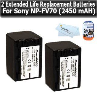 2 Pack Extended Life (2300 mAH) Replacement Battery For Sony NP FV70 DCR SX44 DCR SX63 DCR SX83 DCR SR68 DCR SR88 SONY HDR CX110 HDR CX150 HDR CX300 HDR CX350 HDR CX500V HDR CX550V HDR XR150V HDR XR350V HDR XR550V Camcorders + More : Camera & Photo