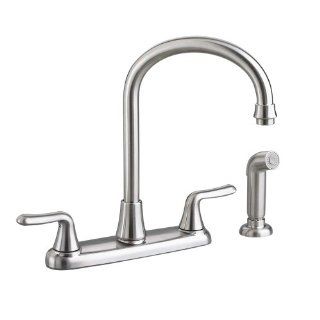 American Standard 4275.551.075 Colony Soft 2 Handle High Arc Kitchen Faucet with Side Spray, Stainless Steel   Touch On Kitchen Sink Faucets  