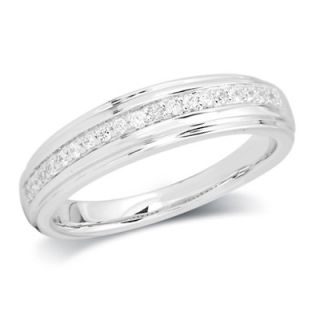 Ladies 1/7 CT. T.W. Diamond Wedding Band in Sterling Silver   Zales