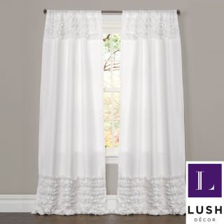 Lush Decor White 84 inch Skye Ruffled Window Curtain
