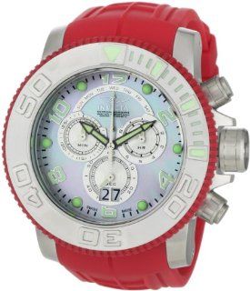 Invicta Men's 0860 Pro Diver Collection Sea Hunter Chronograph Red Polyurethane Watch: Invicta: Watches