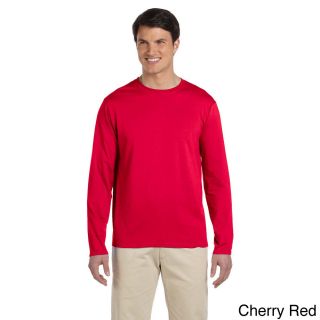 Gildan Mens Softstyle Cotton Long Sleeve T shirt Red Size XXL