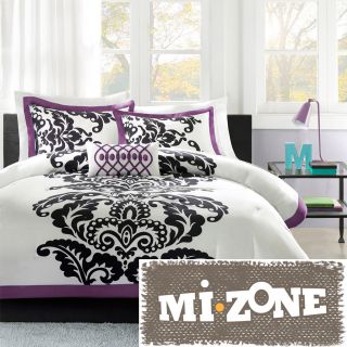 Mi Zone MiZone Capri 4 piece Comforter Set Purple Size Full  Queen