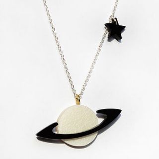 saturn necklace by i am acrylic