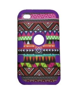 JBG Purple Touch 4 Tribal Pattern High Impact TUFF Silicone Soft And Hard Hybrid Combo Case Cover for Apple Ipod Touch 4 4th: Cell Phones & Accessories