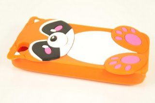 Apple iPhone 4 4s Skin Case Cover for Orange 3D Baby Raccoon + EARPHONE CORD WINDER: Cell Phones & Accessories