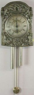 Vintage French Morbier Style Pewter Wall Clock Birds : Everything Else