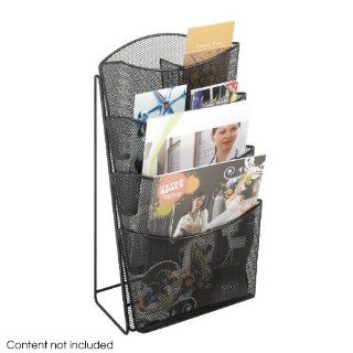 Safco Onyx Mesh 4 Pocket Magazine Rack (564BL) : Literature Organizers : Office Products