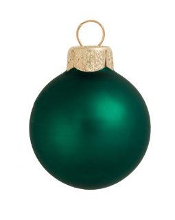 40ct Matte Emerald Green Glass Ball Christmas Ornaments 1.25" (30mm)  