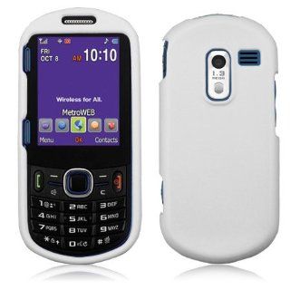 White Rubberized Protector Case for Samsung Messager III SCH R570 Cell Phones & Accessories