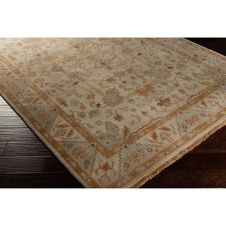 Dhaka Hand knotted Olive Traditional Oriental Wool Rug (56 X 86)