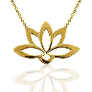 14K White Gold Lotus Buddhist Symbol Pendant: P&P Luxury: Jewelry