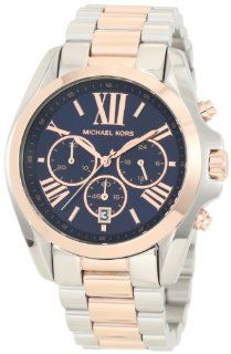 Michael Kors   Mid Size Bradshaw Chronograph Watch, Silver Color/Rose Golden   MK5606: Michael Kors: Watches