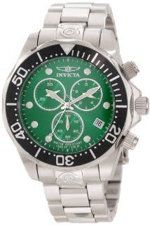 Invicta Men's 11487 Pro Diver Chronograph Green Dial Stainless Steel Watch: Invicta: Watches