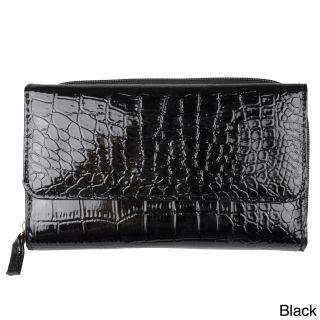 Mundi Womens Croc Print Checkbook Clutch Wallet