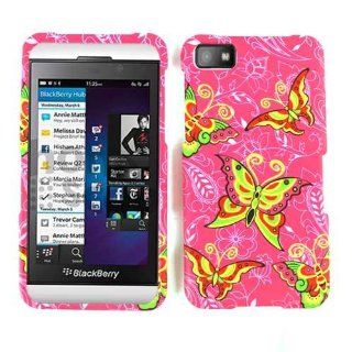 Cell Armor BBZ10 SNAP TE587 Snap On Case for BlackBerry Z10   Retail Packaging   Butterflies on Pink: Cell Phones & Accessories