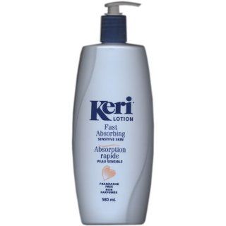 Keri Fast Absorbing Lotion for Sensitive Skin, Fragrance Free, 580 ml : Beauty