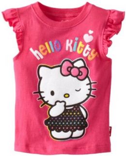 Hello Kitty Girl's Glitter Tee, Fuchsia Purple, 2T Clothing