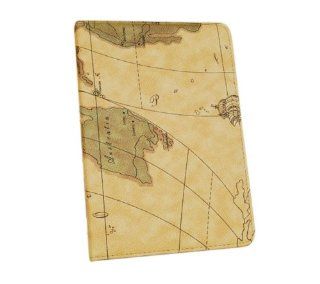 Brown Nautical chart case series for ipad mini PU leather seabook ipad mini case with three stand angles: Cell Phones & Accessories