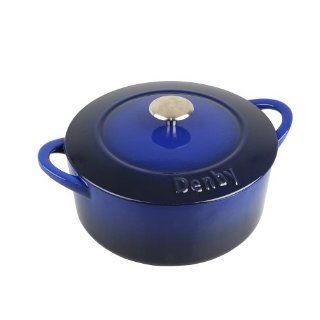 Denby CII 588 Cast Iron Round Covered Casserole, 3 Liter, Blue: Denby Cookware: Kitchen & Dining