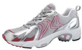 Aetrex Z589 Logo Running Shoe   Silver/Cranberry (Women's) Men's X Wide 10: Shoes