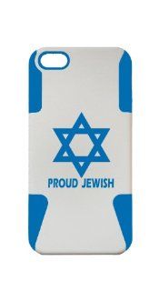 SILICONE AND PLASTIC BLUE CASE FOR IPHONE 5, PROUD JEWISH, ISRAEL COVER  LIFETIME WARRANTY: Cell Phones & Accessories
