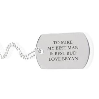 Engraved Sterling Silver Polished Dog Tag Pendant (4 Lines)   Zales