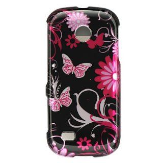 Samsung Eternity II A597 Crystal Design Case   Pink Butterfly Design: Cell Phones & Accessories