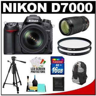 Nikon D7000 16.2 MP Digital SLR Camera & 18 105mm VR DX AF S Zoom Lens with 70 300mm VR AF S Lens + 16GB Card + Filters + Backpack Case + Tripod + Accessory Kit : Digital Slr Camera Bundles : Camera & Photo