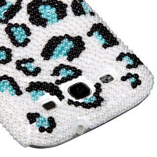 MYBAT SAMSIIIHPCBKPRLDM604WP Premium Pearl Diamante Case for Samsung Galaxy S3   1 Pack   Retail Packaging   Leopard skin(Black/Blue): Cell Phones & Accessories