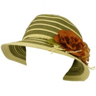 UPF 50+ Summer Floral Cloche Bell Bucket Packable Sun Hat Cap Shimmer Gold Olive at  Womens Clothing store: