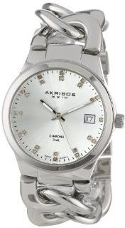 Akribos XXIV Women's AK608SS Impeccable Diamond Swiss Quartz Twist Chain Bracelet Watch: Akribos XXIV: Watches
