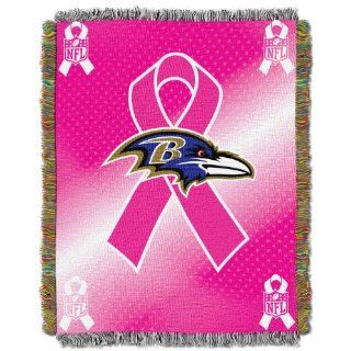 NFL Baltimore Ravens Breast Cancer Awareness Tapestry : Sports Fan Throw Blankets : Sports & Outdoors