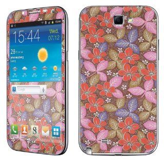 Samsung Galaxy Note II 2nd Generation Decal Vinyl Skin   Muti Orange Floral By Skinguardz: Cell Phones & Accessories