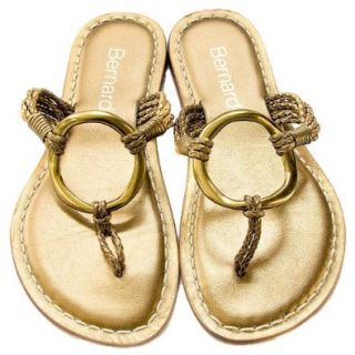 Bernardo Medieval Woven Women's Flat Thong Sandals Gold (6, Gold): Shoes