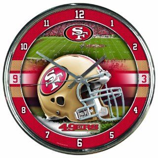 NFL San Francisco 49Ers Chrome Clock  Sports Fan Alarm Clocks  Sports & Outdoors