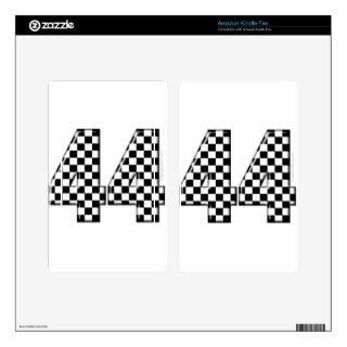 44 checkered number decal for kindle fire