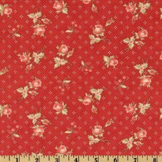 44'' Wide Moda Bar Harbor Cottage Rose Red Fabric By The Yard