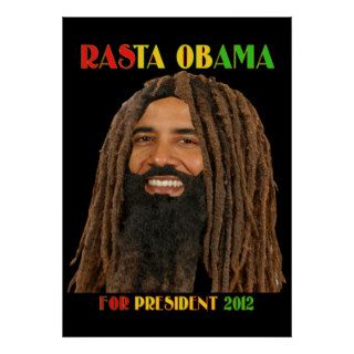 Rasta Obama for President 2012 Poster Yah Man!
